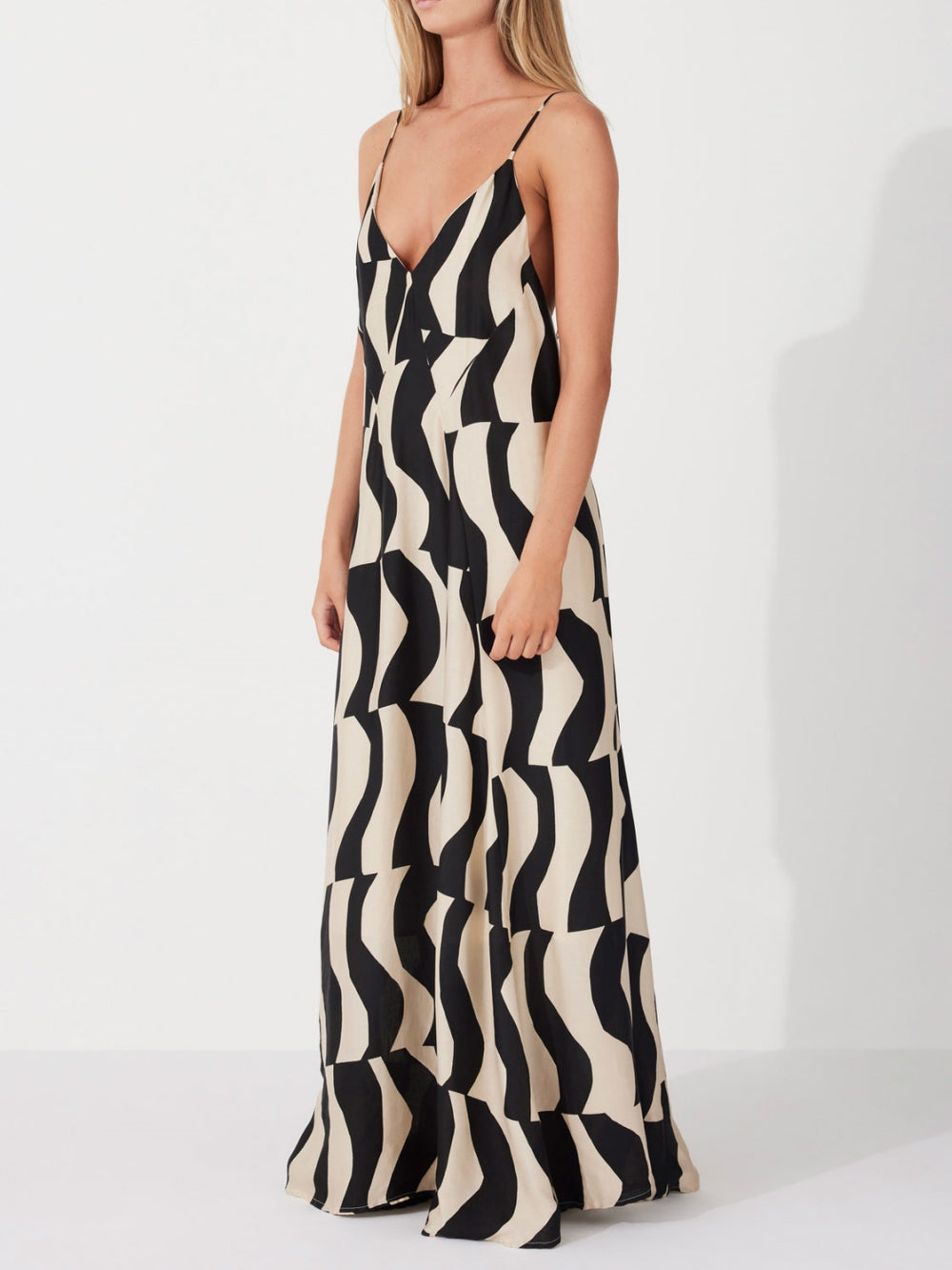 Robe longue décontractée à dos échancré