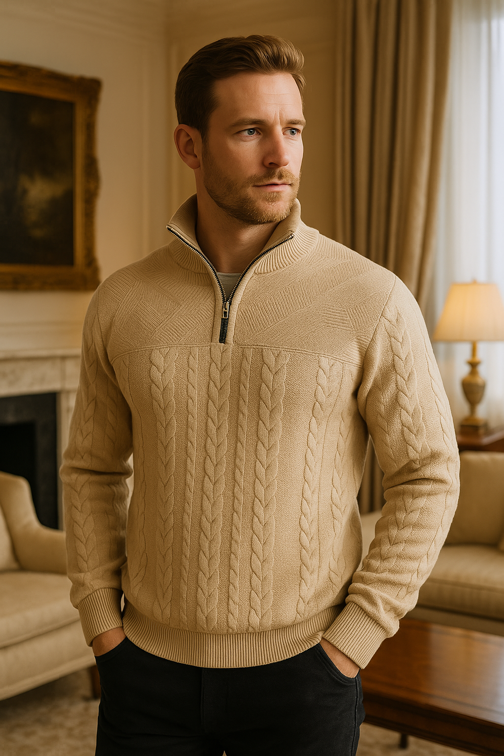 OLYMPUS | SWEAT-SHIRT PREMIUM À QUART DE FERMETURE ÉCLAIR 