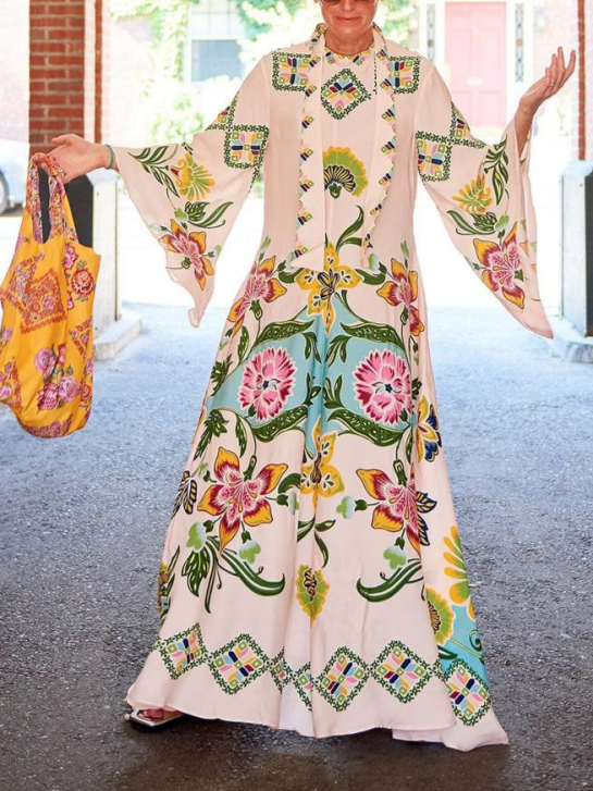 Robe longue fluide à imprimé floral Sunshine exquis