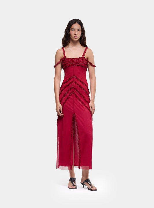 ARABELLA BURGUNDY DRESS