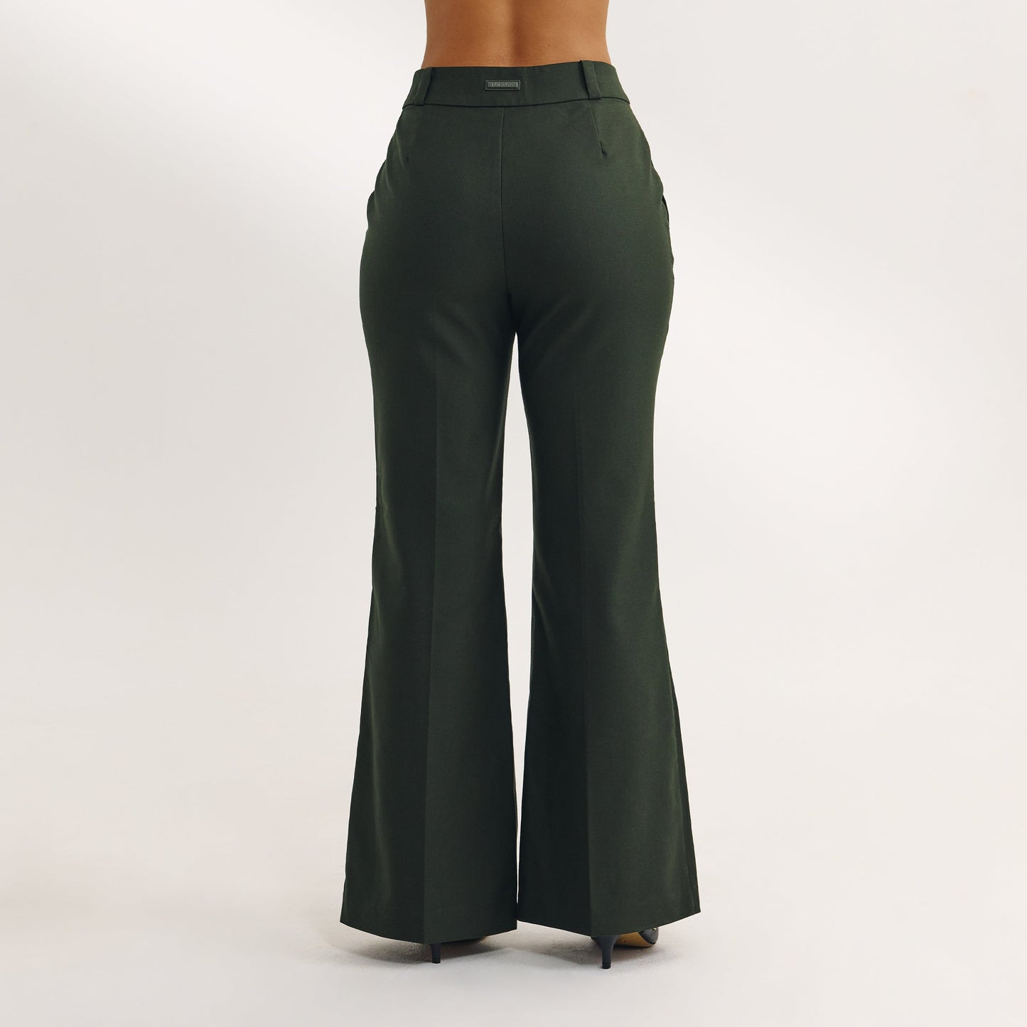Flared Trousers - Dark Green