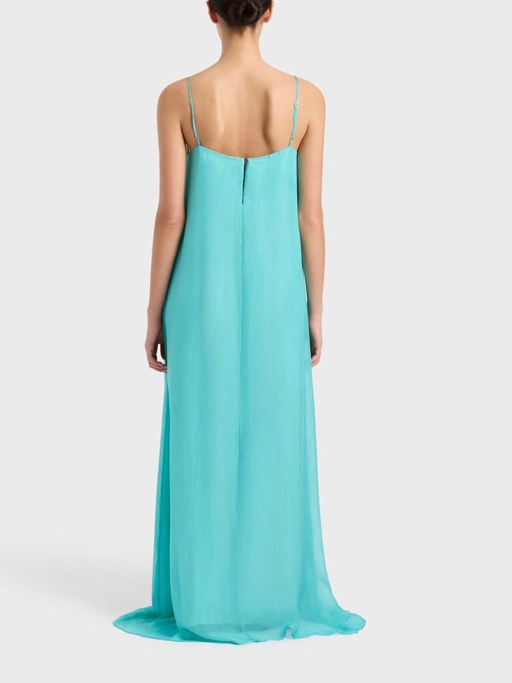 Robe longue élégante à bretelles spaghetti