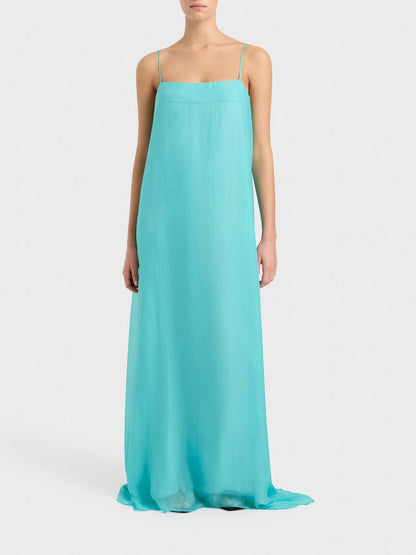 Robe longue élégante à bretelles spaghetti