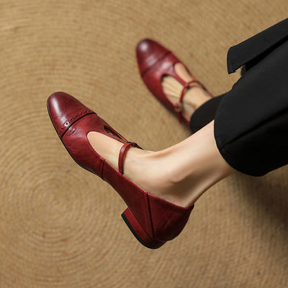 Miska Genuine Leather Flats