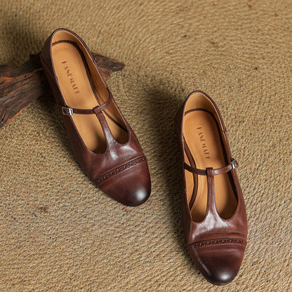 Miska Genuine Leather Flats